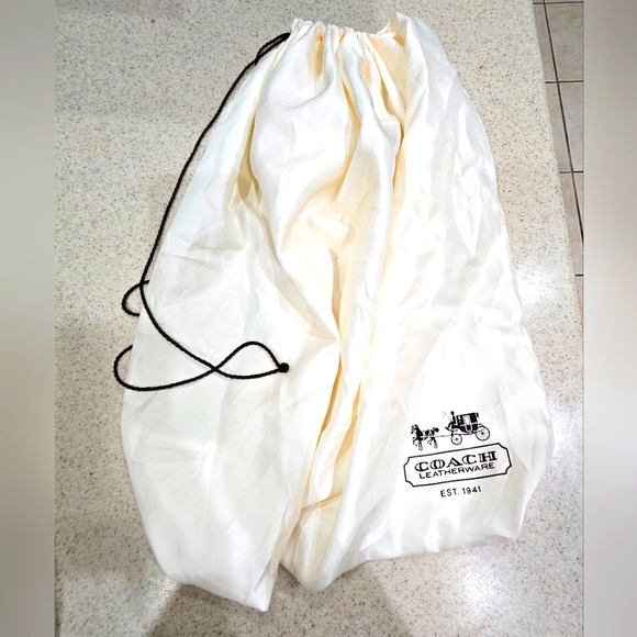 COACH DUST BAG, satin Cream Colored Dust Bag, Large Coach Dustbag - Picture 1 of 3